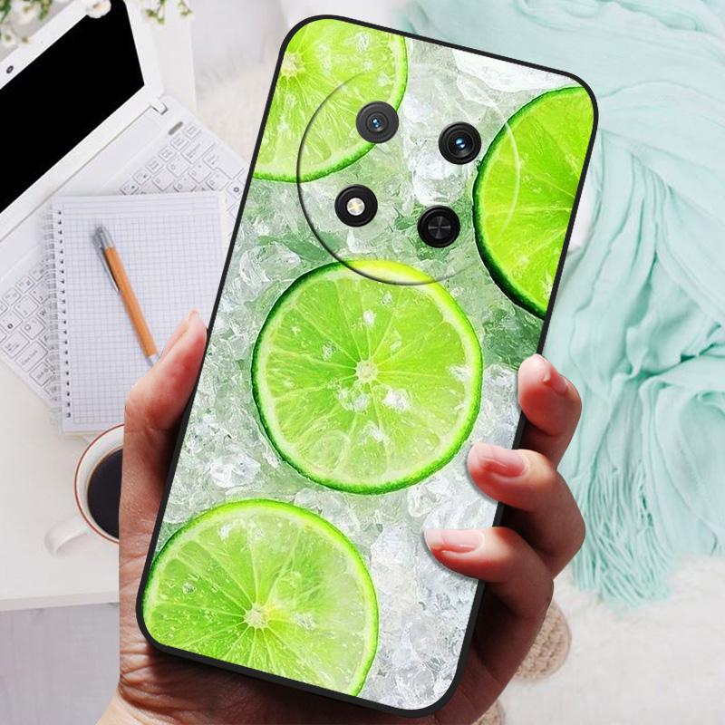 Custodia per Honor Magic7 Lite 5G Cool Black Silicone Morbido TPU Cover Posteriore Protettiva per Honor Magic 7 Lite 7Lite