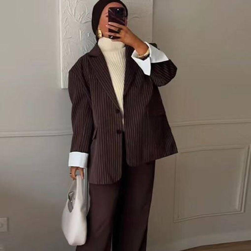 Za New Fall Women's Clothing 2025 Fashion Wind Fashion Loose Version Pinstripe Suit Outwear 1255789