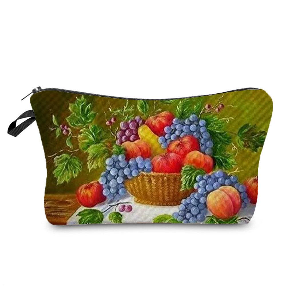 Women Flower Print Cosmetic Bag Toiletries Organize Travel Storage Case 6388