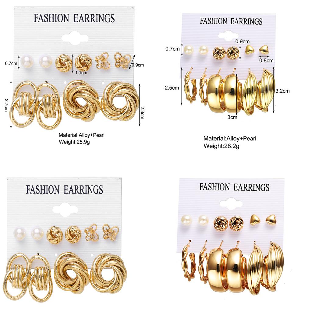 1Set of Retro and Exaggerated Heart-shaped Stud Earrings with Twisted Twisted Patterns, Fashionable and Elegant Women's Earrings