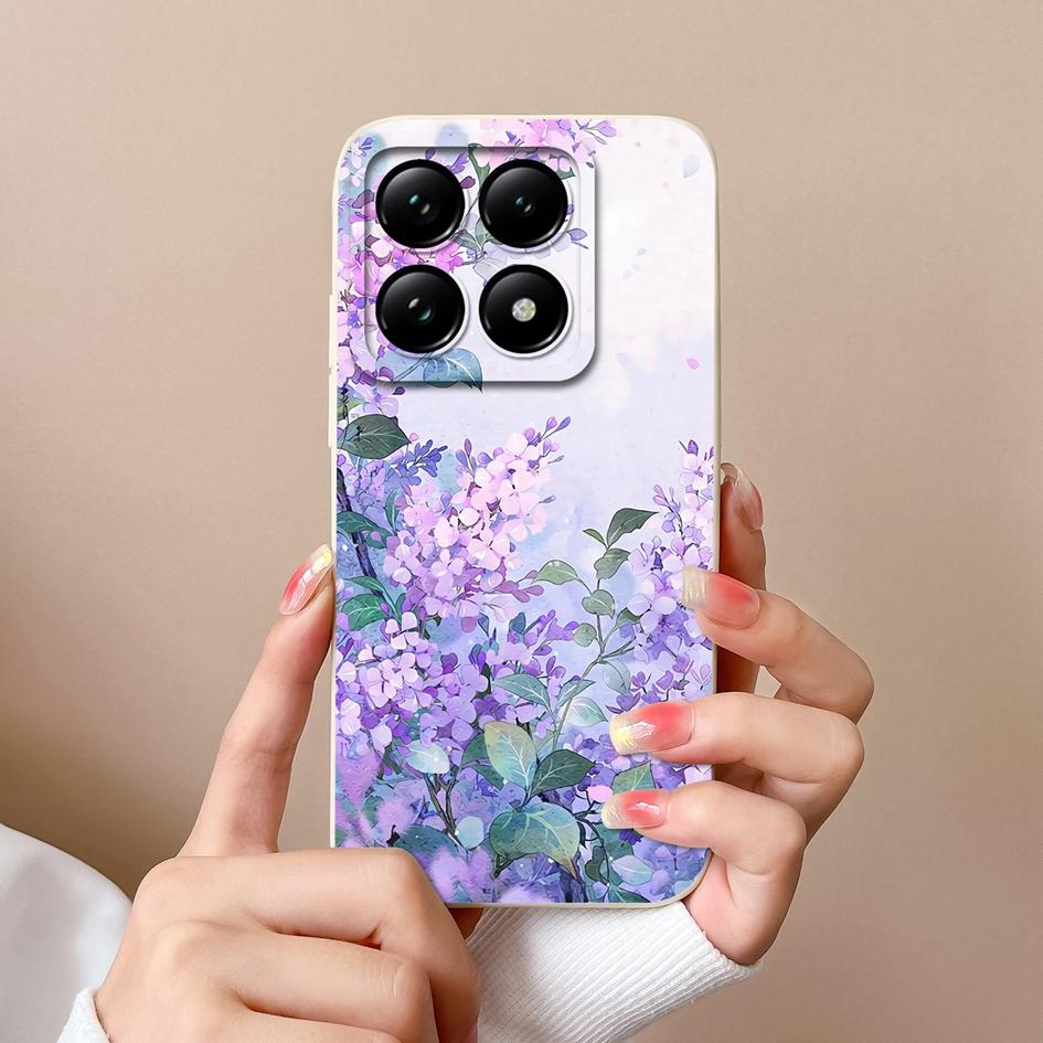 Weiche neue Hüllen für Xiaomi 14T 15 Pro Capa Hübsche Wolkenblumen Stilvoller Schutz aus flüssigem Silikon Langlebiger Anti-Tropfen für Xiaomi Shell Back Covers