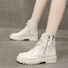 Fashion Elegant With Medium Heels Woman Short Shoes High Platform Winter 2024 Ankle Boots for Women Quality Autumn Y2k Spring Pu Booties