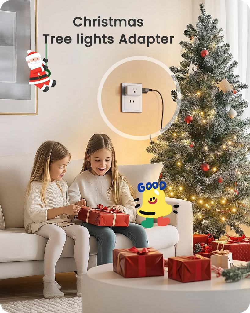 3 Prong To 2 Prong Adapter, LENCENT Plug Extender, Wall Plug Splitter with 3 AC Outlets, Travel Power Adapter for US To Japan Japanese