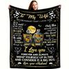 Creative Heartfelt Message for Wife Art Blanket - Romantic Birthday Gift Soft Warm All-Season Throw for Sofa & Watching TV
