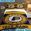 Custom Name 3PCS basketball Pacers Neon Art Bedding Set,Including  Duvet Cover And 2pcs Pillowcases Perfect for Bedroom,Dormitory,Fan Christmas gift
