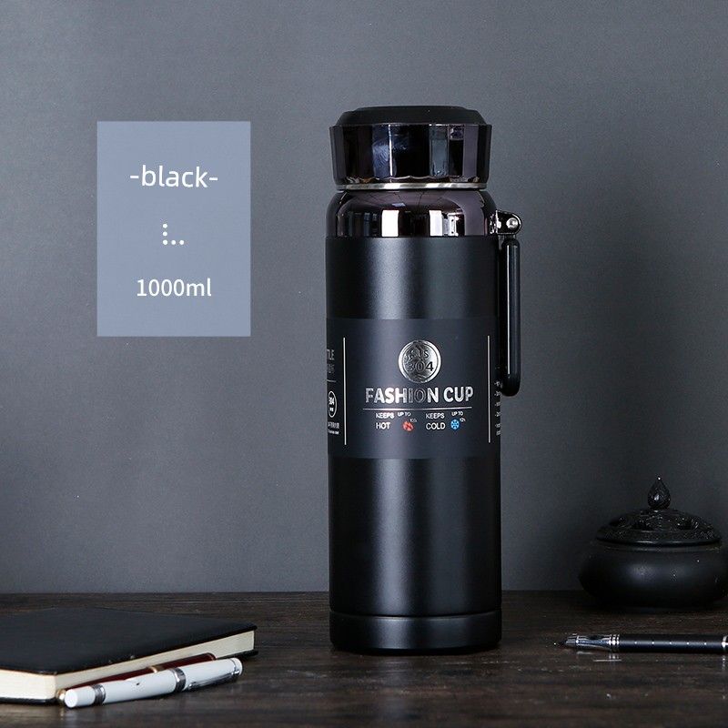 Large Capacity Vacuum Cup 304 Stainless Steel Car Travel Outdoor Short Thick Thermos Cup Men and Women Tea Cup