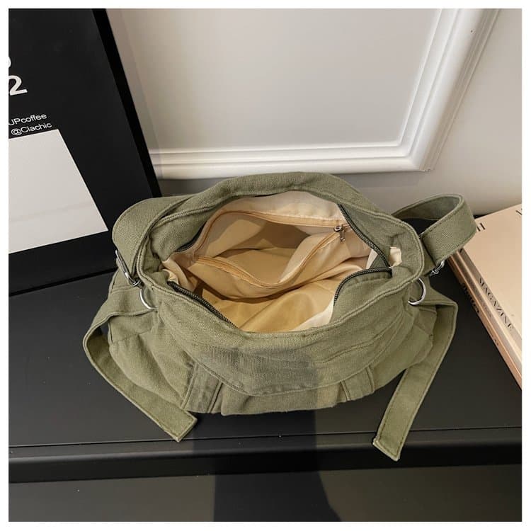 Washed Canvas Messenger Bag Women's Shoulder Bag