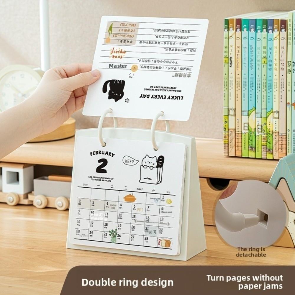Cartoon Daily Planner Plastic Table Planner Creative Standing Flip Calendar  Office