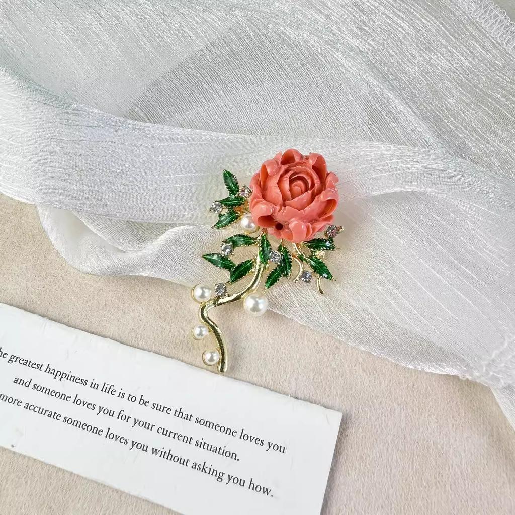 High-End Peony Brooch Straightens The Atmosphere, Retro Pearl Luxury Brooch Pin, High-End Temperament Accessories