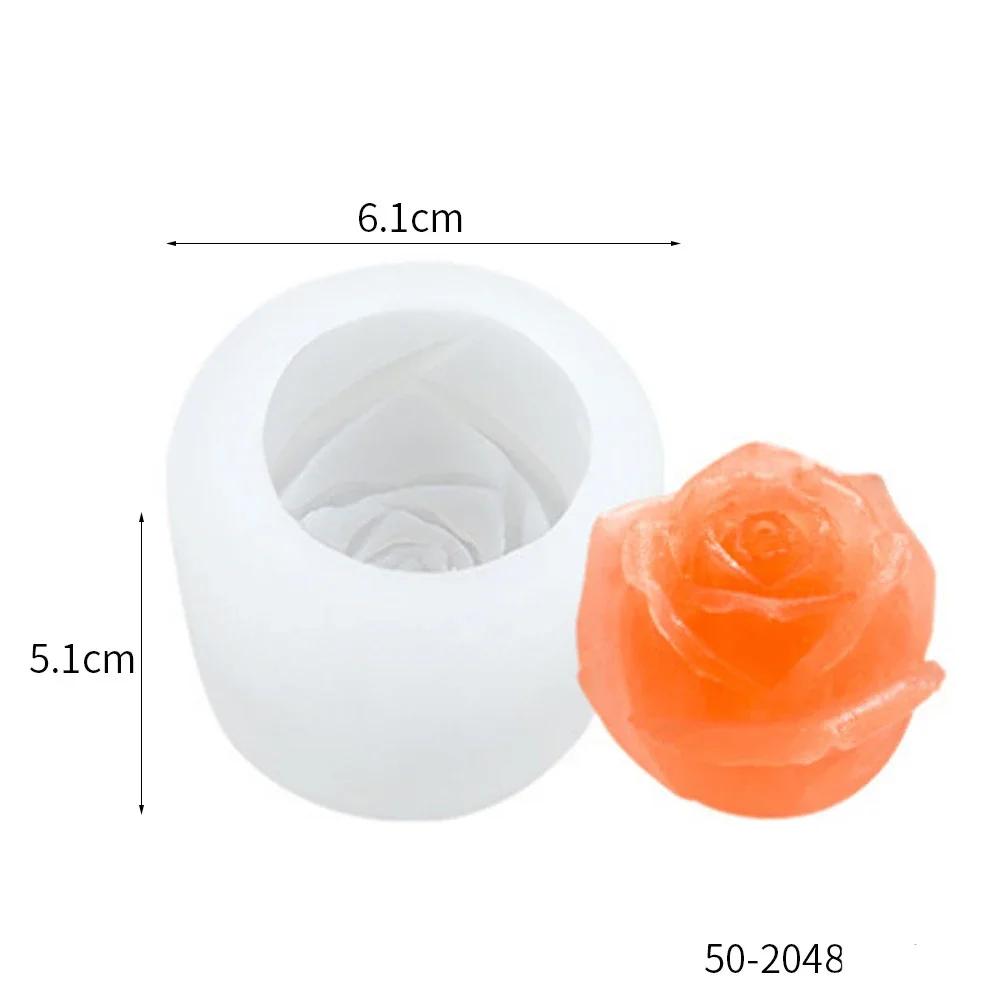 DIY Handmade Soap Aromatherapy Candle Mold Rose Silicone Ice Hockey Moulds 3D Plaster Resin Silicone Molds Form for Candles Arts