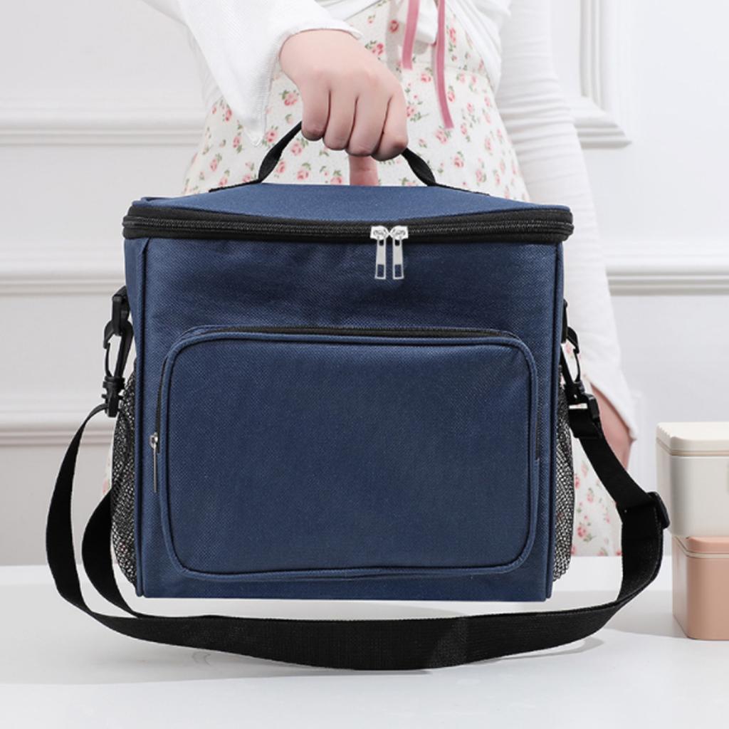 Borsa per il Pranzo Grande Capacità Tasche Multiple Tessuto Oxford Isolante Porta Pranzo per Ufficio