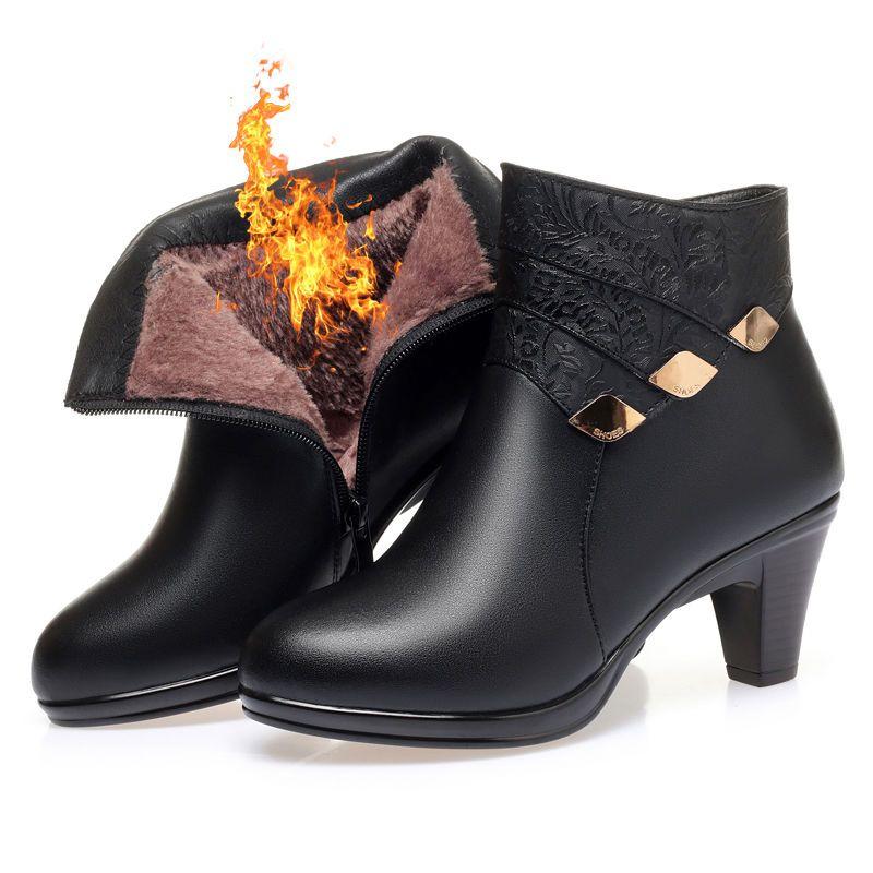 

Зимние новые бархатные короткие сапоги на среднем каблуке 2024 года для женщин 34