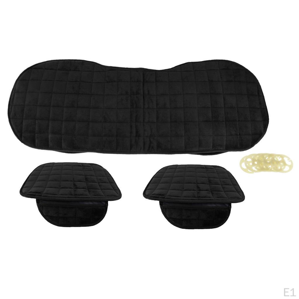 Universal Cover Cushion Front Rear Seat Set, Car Breathable Cover, Black