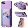 Pro iPhone 16e Pouzdro Kroužkový Stojánek Kůže+TPU+PC Kryt na Telefon Odnímatelný Držák na Karty