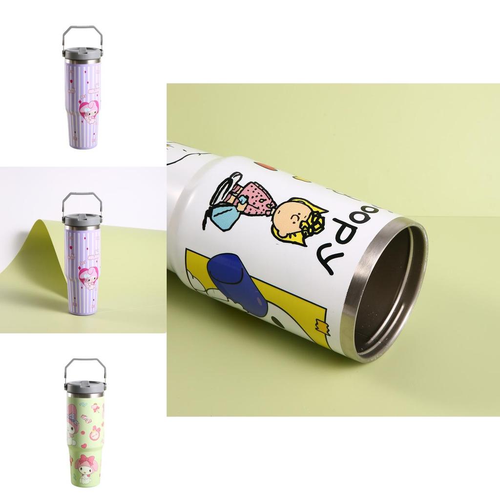 Hochwertiger Edelstahl-Vakuumisolierbecher mit Cartoon-Muster und großem Fassungsvermögen 30 oz