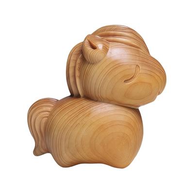 Natural Wood Miniature Horse Statue Artistic Handmade Craft Chinese Zodiacs Animal Figurine Ornament For Bookshelves Display