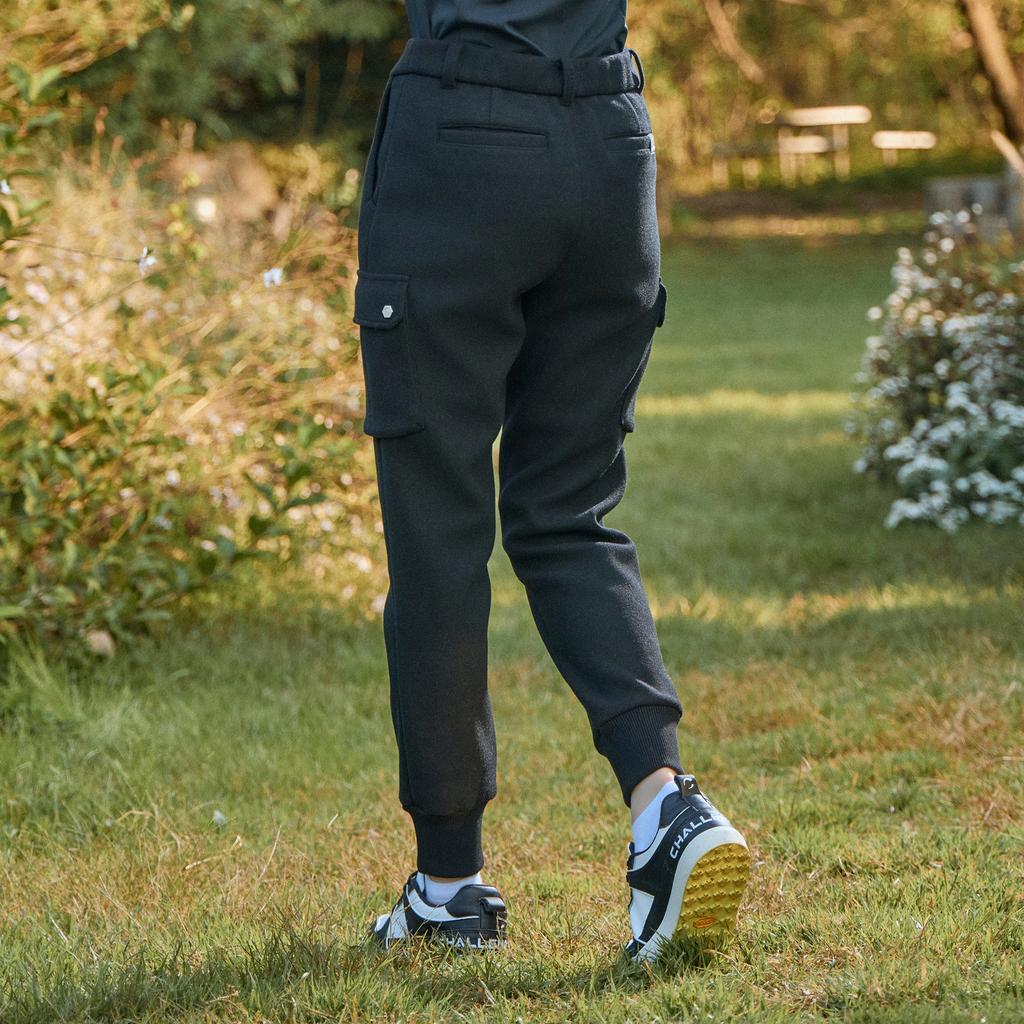 CHALLENGER Women'S Wool-Like Out-Pocket Cargo Jogger Pants Black