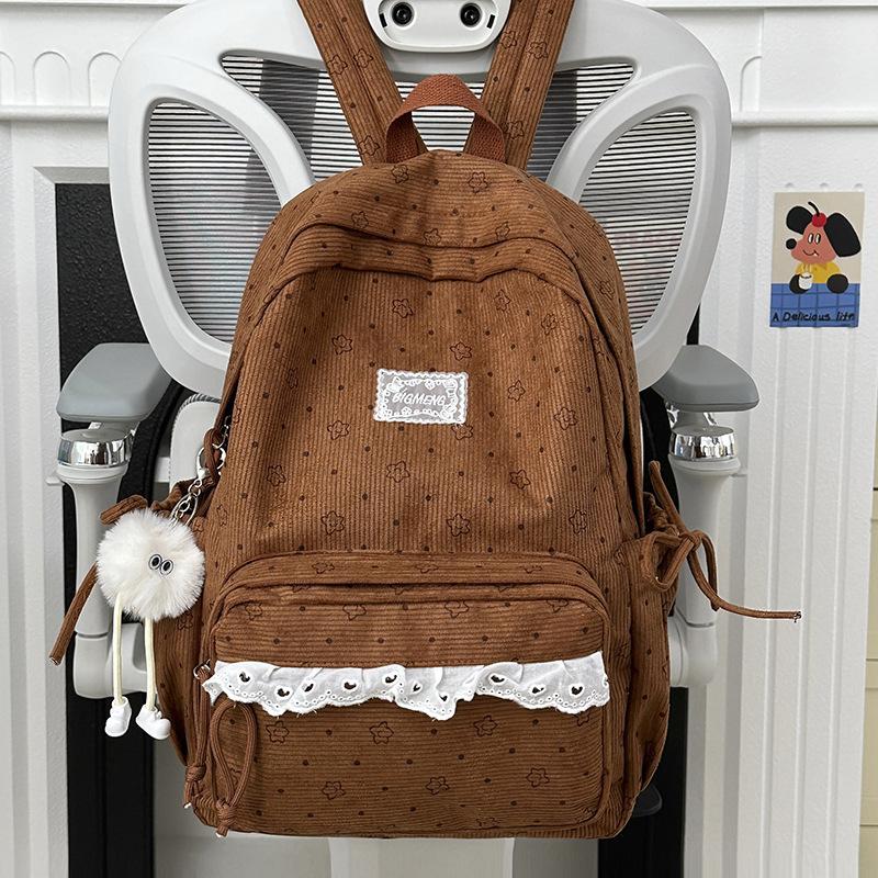 Schoolbag New Backpack Female Korean Version Ins Literary Small Fresh Wind Junior High School Student Backpack Large Capacity Casual Backpack