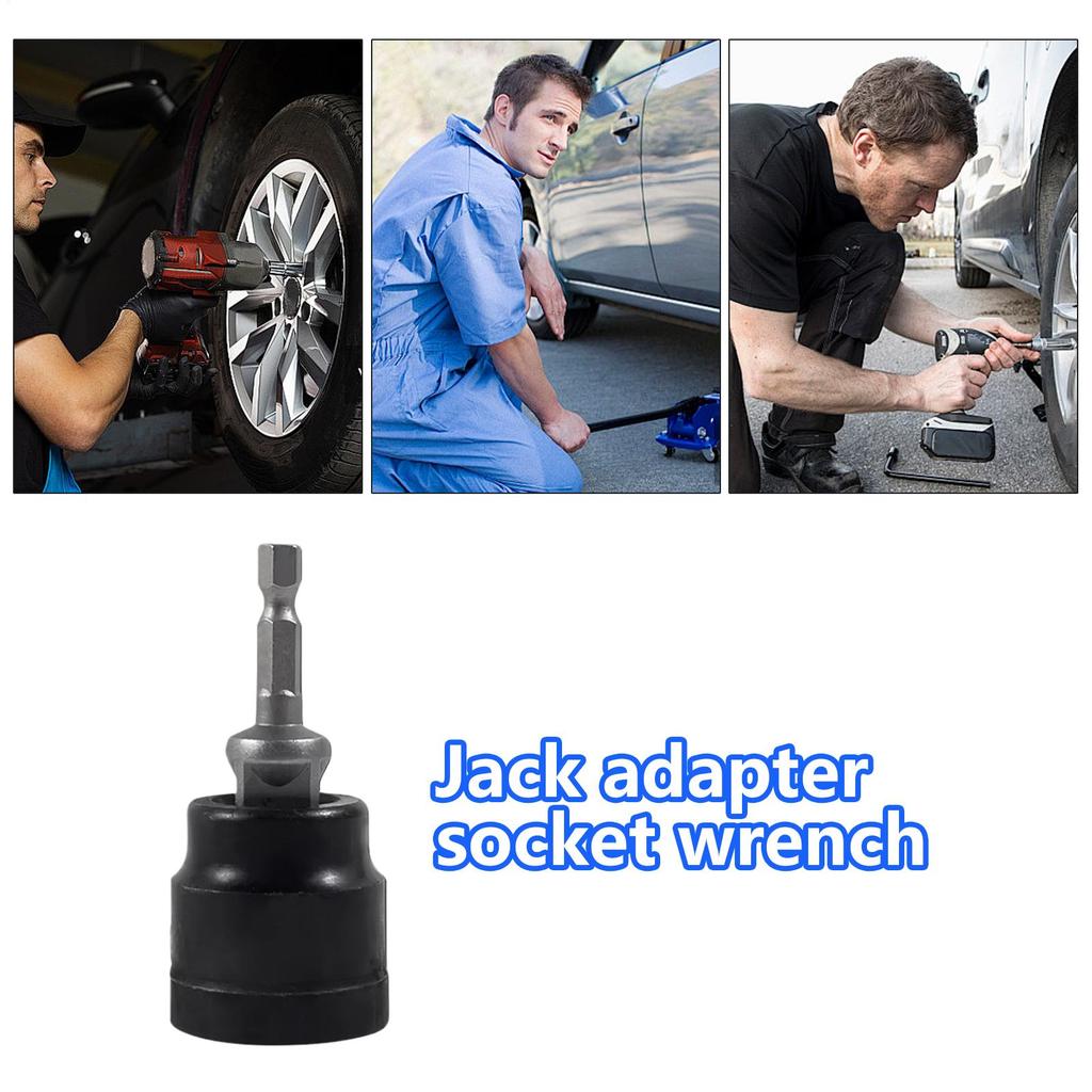 Electric Drill Jack Adapter Impact Wrench Adapter Car Repair Jack Socket Vehicle Maintenance Lifting Tool Labour Saving Gear