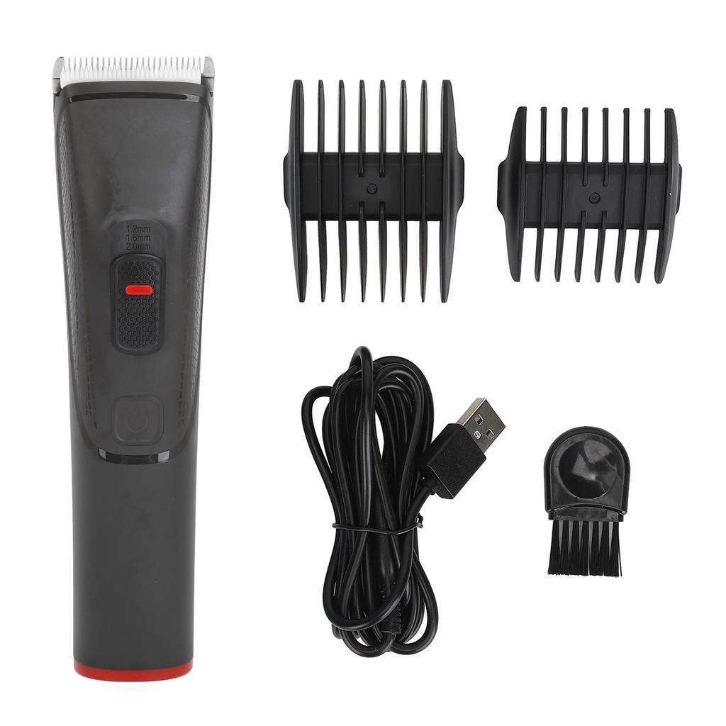Electric Hair Clipper Fast Cutting USB Rechargeable Hair Grooming Trimmer with 2 Guide Combs for