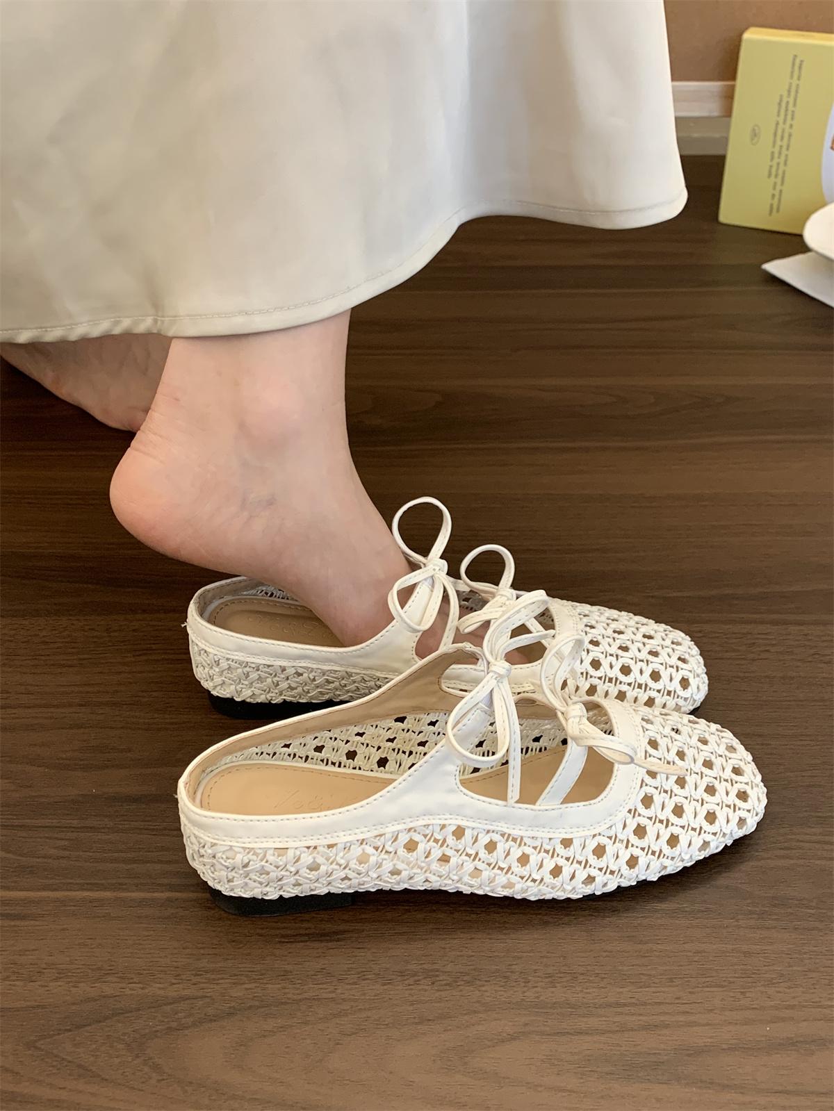 

Fashion Wrapped Toe Breathable Slippers Women Summer Outer Wear Hole Shoes Home Fashion Casual Hollow Out Slip On Buckle Slipper Female 35 бежевый