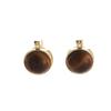 Hong Kong Style Autumn And Winter Tiger'S Eye Stone Maillard Semi-Round Ear Buckle, Light Luxury High-End Caramel Chestnut Niche Temperament Earrings