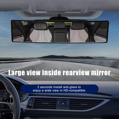 Konvexní zpětné zrcátko do auta, vnitřní nacvakávací, širokoúhlé zrcátko pro sledování mrtvého úhlu, jednoduchá instalace, panoramatické zpětné zrcátko s antireflexní úpravou