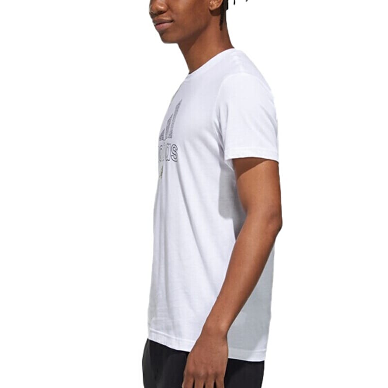 Adidas T Shirts Men's White Crew Neck Moderate Straight Fit GK4655