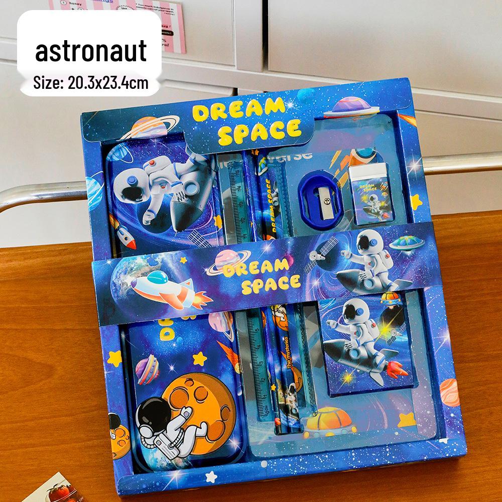 Cartoon 7-Piece Student Stationery Gift Box - Cute Class Reward Set