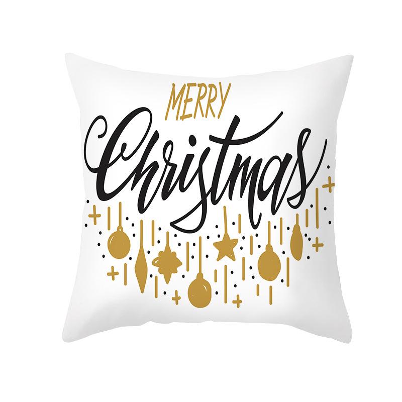 Christmas Pillow Cover Cartoon Letter Print Cushion Cover Office Sofa Pillow Cover Home