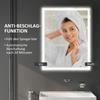 90 x 70cm LED Badkamerspiegel met Verlichting, Dimbaar Make-upspiegel, Kaptafelspiegel met 3 Kleuren, Slimme Touch, Anti-Mist