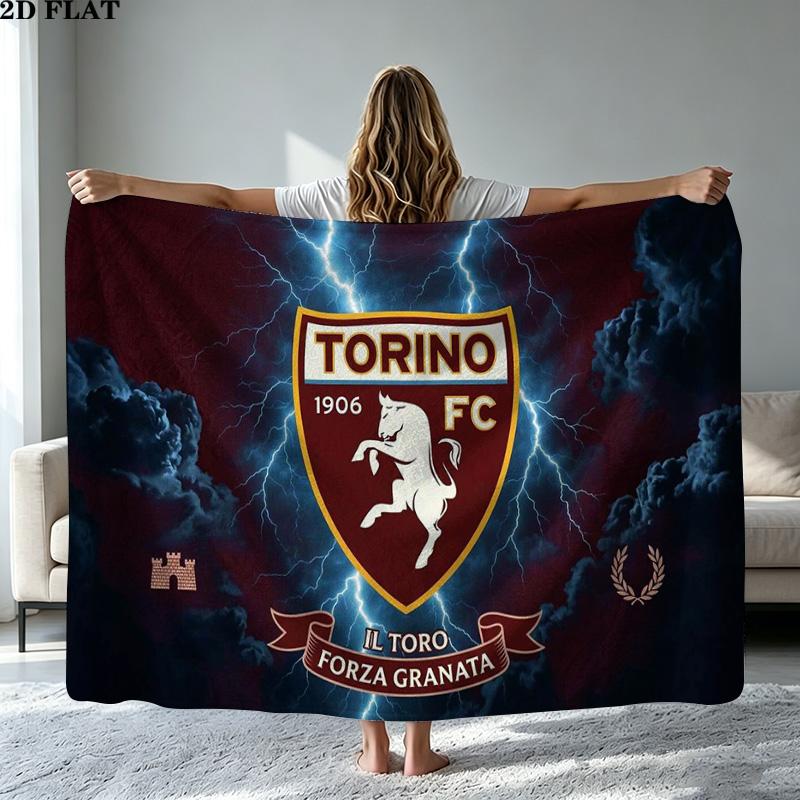 Torino Fc Print Flannel Blanket High Quality Warm Comfortable Cover for All Seasons Perfect for Gifts Home Decor