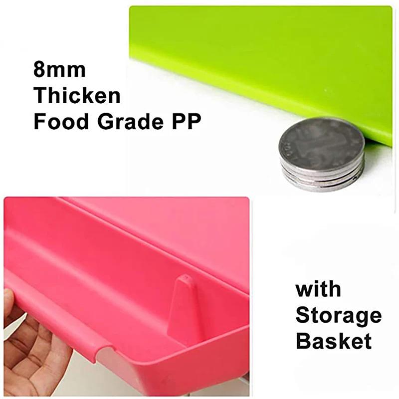 2-In-1 Cutting Board Kitchen Chopping Board With Container Cutting Board With Slot Cutting Vegetable Meat Tools Kitchen Stuff