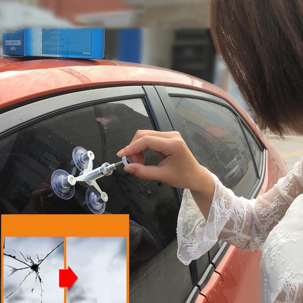 Set in lega di alluminio Kit auto fai da te Strumento per riparazione vetro fessurato Parabrezza Set in lega di alluminio Kit auto fai da te Pellicola polimerizzante