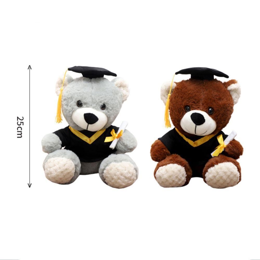 Stuffed Soft Graduation Bear Doll 25cm Sitting Bear Doll New Plush Dr. Bear  Graduation Gift