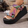 Ladies Summer Thick Soled Shoes Women Comfort Cloth Sandals Beach Set Foot Sandals Exposed Toe Light Casual Slippers