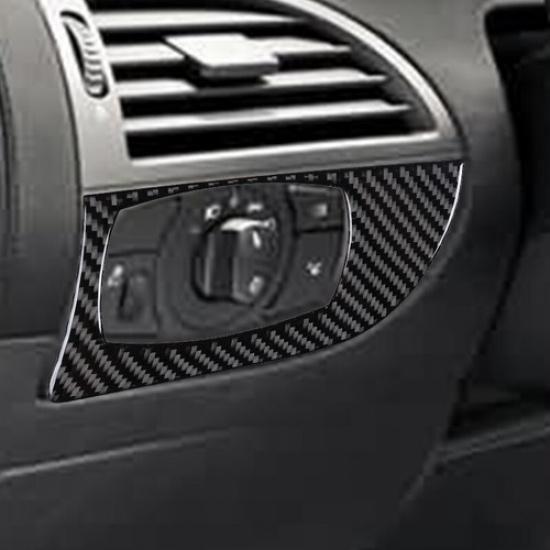 Carbon Fiber Headlight Switch Interior Trim For BMW 650i 645Ci E63 2004-10 TypeB