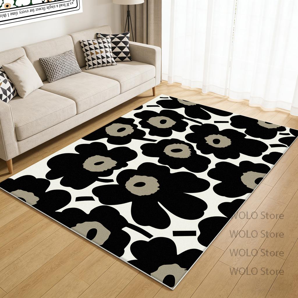 Flower Plant Printed Carpet simple style Living Room Bedroom Floor Mats cloakroom Non Slip customizable Soft Rug Easy cleaning
