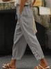 Casual Cotton Pants With Lace Patchwork And High Waist For Womens Fall Fashion