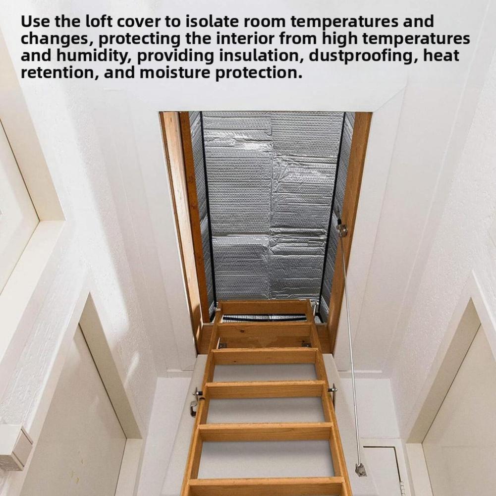 Heat Shield Cover for Attic Door and Staircase Insulation Providing Thermal Protection to Reduce Heating Expenses