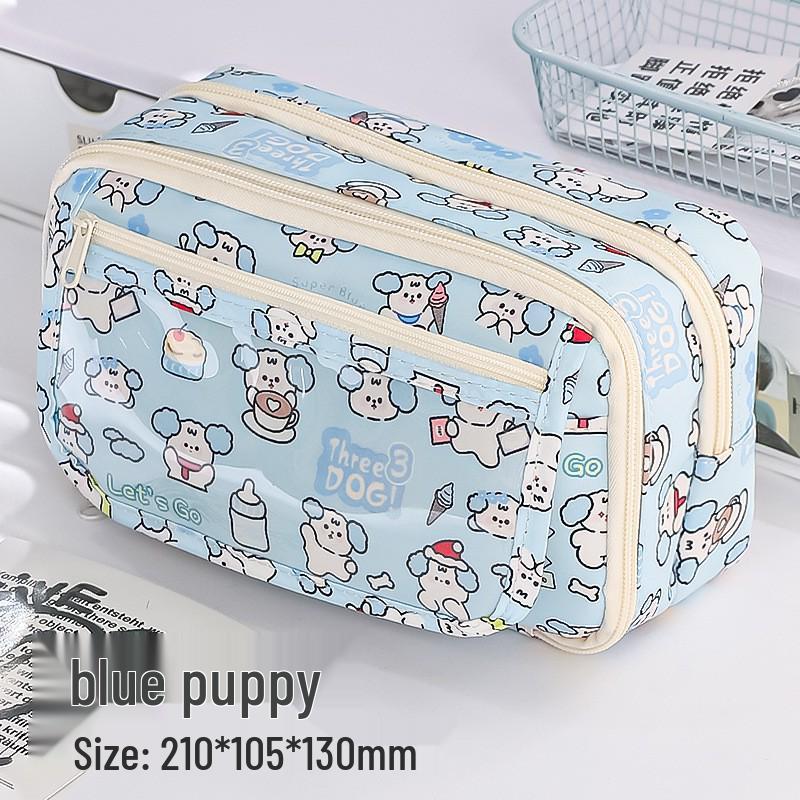 Capybara Pencil Case for Girls: High-Capacity, Stylish Design for Primary and Junior High Students.
