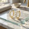 Temperament Crystal Studded Earrings Light Luxury Zircon Ear Stud Small Hoop Earrings  Wedding