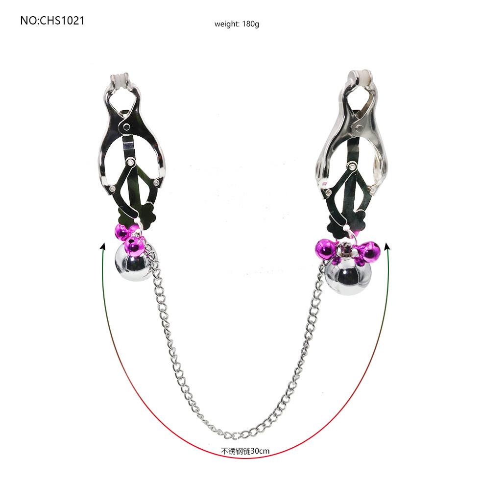 Sexy Nipple Clamp Bell Pendant Chain Clamp Plum Blossom Clip Adult Products Sex Tools Passion Female Temptation