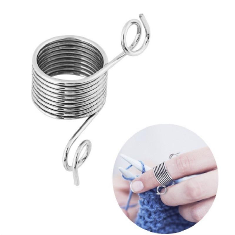 Buy Metal Knitting Tool Finger Thimble Yarn Stranding Guide Yarn Guide