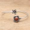 Red Sunsitara Gemstone Handmade Silver Jewelry Cuff Bracelets 7''Adjustable