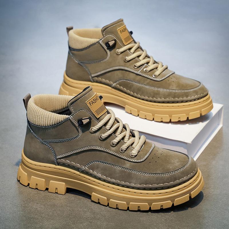 Martin boots men's new autumn high-top British style retro men's heightened thick-soled medium-help tooling short boots