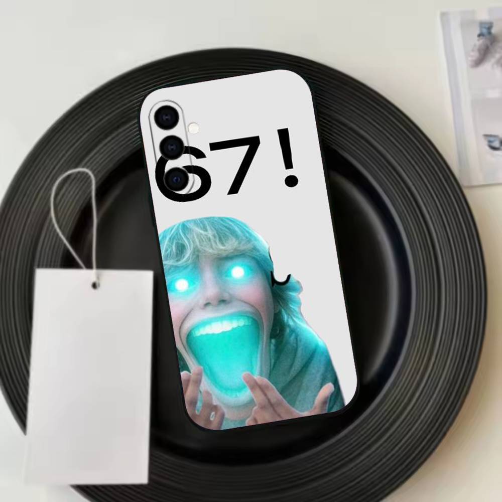 67 Six Seven-n Phone Case Black Silicone Soft For Samsung Galaxy A73,A72,A71,A70,A53,A52,A51