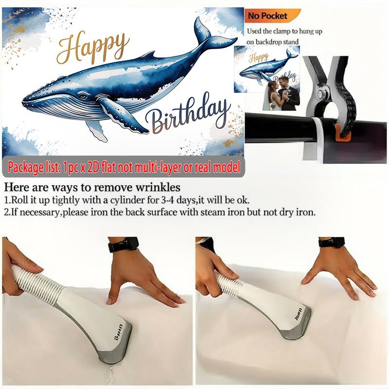 Party Backdrop Flat Whale Card Photo Booth Decor Front Door Decor