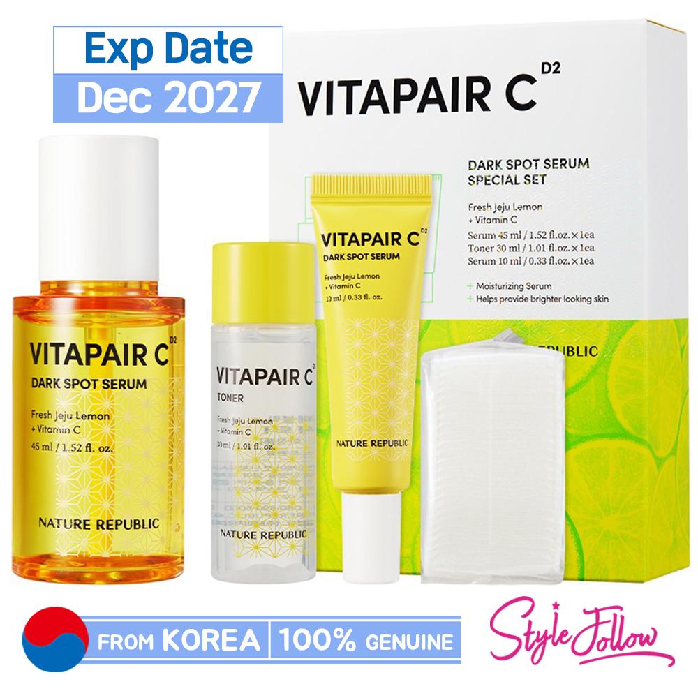

[NATURE REPUBLIC] Vitapair C Сыворотка от темных пятен, 45 мл, специальный набор (+Тонер 30мл) 1 set + Sample Gifts