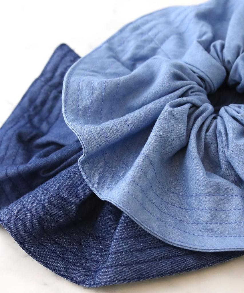 VINGTAINE Dungaree Large Trendy Hair Hair Women's Denim-Style Scrunchie, Scrunchie, Accessory, Tie, HS-218-IG